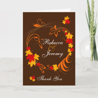 Carte De Remerciements Fleur d'or d'automne Mariage Remerciements