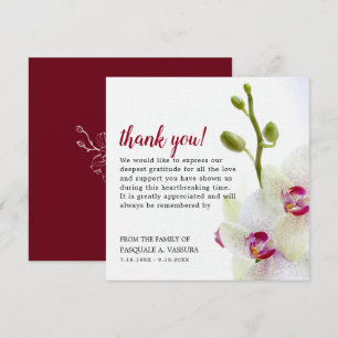 Carte De Remerciements Fleur d'Orchidée Blanche Funérailles