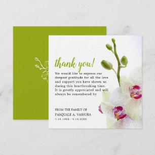 Carte De Remerciements Fleur d'Orchidée Blanche Funérailles