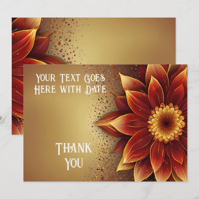 Carte De Remerciements Fleur éternelle : Une célébration intemporelle de  (Devant / Derrière)