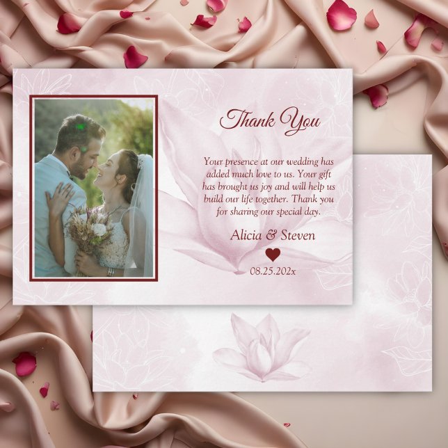 Carte De Remerciements Fleur Ethereal Magnolia, Mariage (Créateur téléchargé)