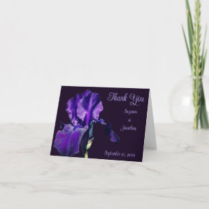 Carte De Remerciements Fleur Iris violet Mariage personnalisé
