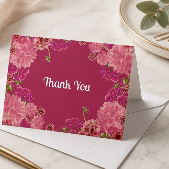 Carte De Remerciements Fleur magenta (Créateur téléchargé)