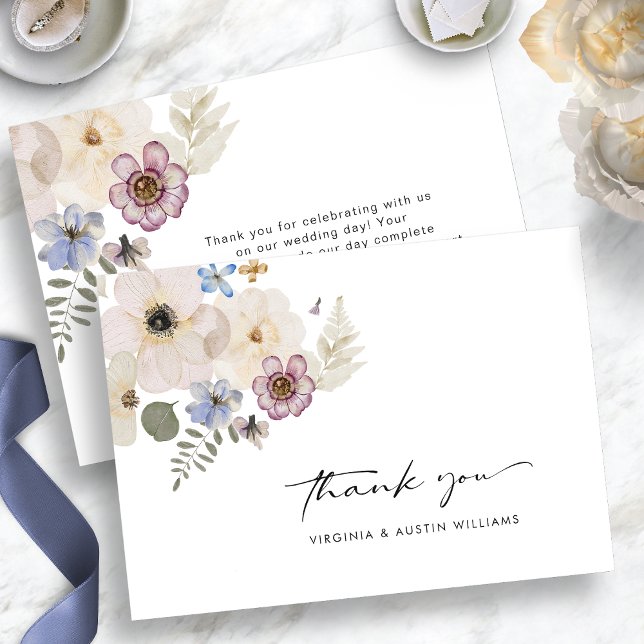 Carte De Remerciements Fleur Moderne (Modern Boho Watercolor Floral Thank You Card by Painted Paperie
)
