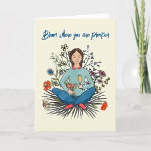 Carte De Remerciements Fleur où vous êtes ploné humour girly