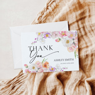 Carte De Remerciements Fleur plat coloré