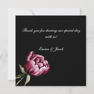 Carte De Remerciements Fleur romantique pivoine florale