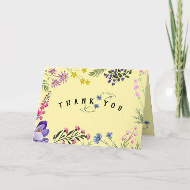 Carte de remerciements fleur sauvage (Devant)