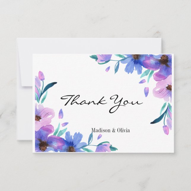 Carte de remerciements fleur sauvage (Devant)
