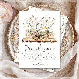 Carte De Remerciements Fleur sauvage   Baby shower à thème du livre