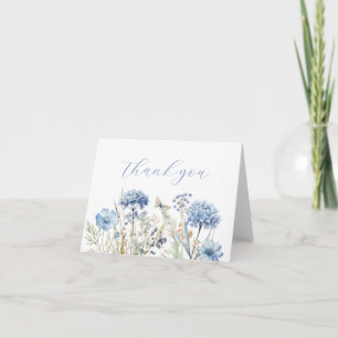 Carte De Remerciements Fleur sauvage bleu clair aquarelle 