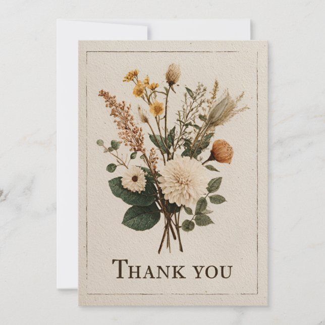 Carte de remerciements fleur sauvage Bouquet (Devant)