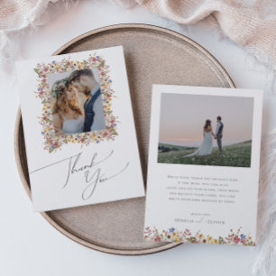 Carte De Remerciements Fleur sauvage coloré Photo Plat du pré