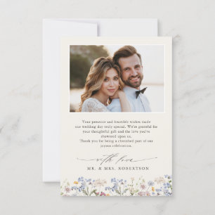 Carte De Remerciements Fleur sauvage de printemps coloré Meadow Garden Ma