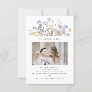 Carte De Remerciements Fleur sauvage de printemps coloré Meadow Garden Ma