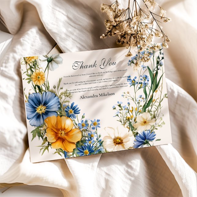 Carte De Remerciements Fleur sauvage de printemps élégant Meadow Garden G (Créateur téléchargé)