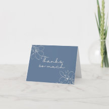 Fleur sauvage dessinée à la main bleu clair "Merci