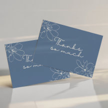 Fleur sauvage dessinée à la main bleu clair "Merci
