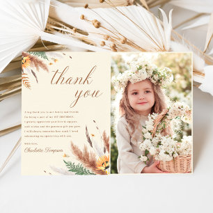 Carte De Remerciements Fleur sauvage Floral 1er Anniversaire Photo