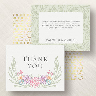 Carte De Remerciements Fleur sauvage Floral Mariage