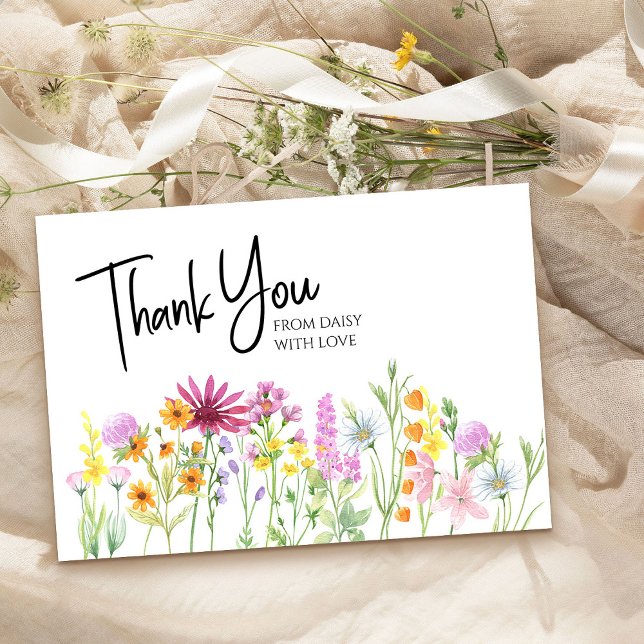 Carte De Remerciements Fleur sauvage Meadow Personnalisé (Thank you card from my Wildflower Meadow collection)