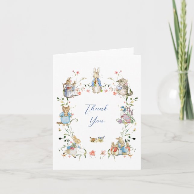 Carte De Remerciements Fleur sauvage Peter le Baby shower Rabbit (Devant)