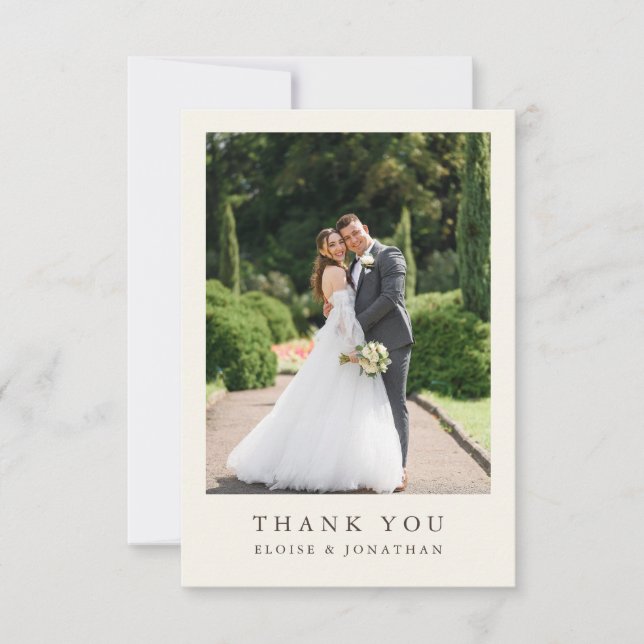 Carte De Remerciements Fleur sauvage Rustic Chic Floral Boho Mariage Phot (Devant)