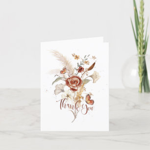 Carte De Remerciements Fleur sauvage séché Floral Aquarelle Mariage nupti