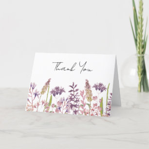 Carte De Remerciements Fleur sauvage vide à l'intérieur