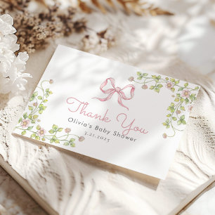 Carte de remerciements fleur sauvage Vintage Pink 
