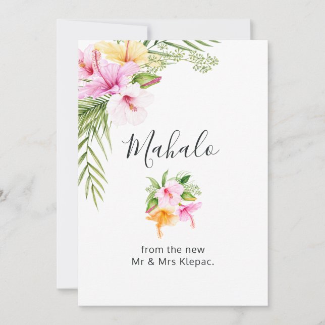 Carte De Remerciements Fleur tropicale d'été (Devant)