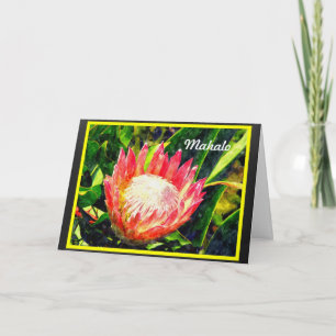 Carte De Remerciements Fleur tropicale du Roi Protea de Maui Hawaï,