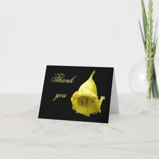 Carte De Remerciements Fleur tropicale jaune (Devant)
