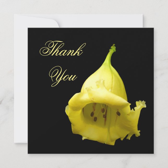 Carte De Remerciements Fleur tropicale jaune (Devant)