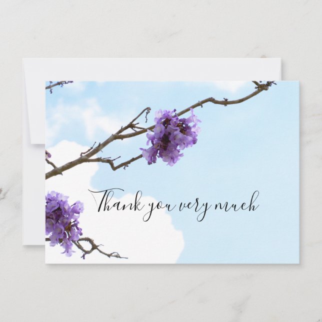 Carte De Remerciements Fleur violette de Jacaranda sur l'arbre (Devant)