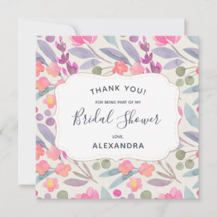 Carte De Remerciements Fleurs Aquarelle Envoûtantes   Remerciements pour 