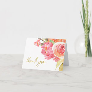 Carte De Remerciements Fleurs aquarelles pastel