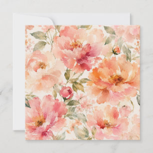 Carte De Remerciements Fleurs aquarelles romantiques chaudes d'été