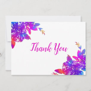 Carte De Remerciements Fleurs Arc-en-ciel