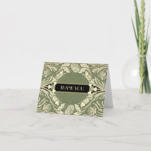 Carte De Remerciements Fleurs Art Nouveau Bordure Florale Entièrement Mod