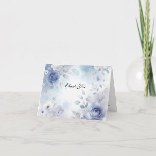 Carte De Remerciements Fleurs bleues douces et Mariage de purée
