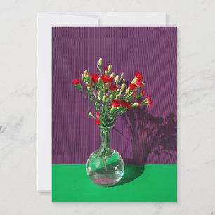 Carte De Remerciements Fleurs Bouquet Carantion Rouge