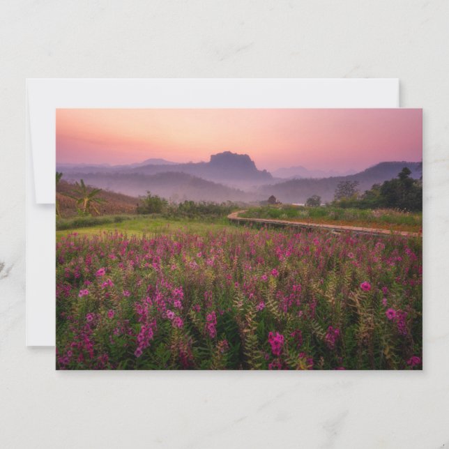 Carte De Remerciements Fleurs | Chiang Dao, Chiang Mai, Thaïlande (Devant)