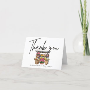 Carte De Remerciements Fleurs colorées aquarelle Fleuriste Magasin Marché