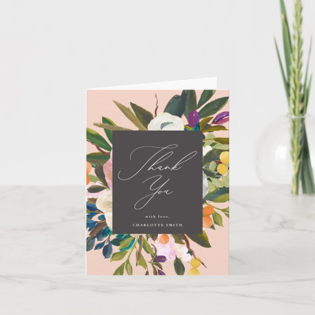 Carte De Remerciements Fleurs d'agrumes lumineuses | Poche (Devant)