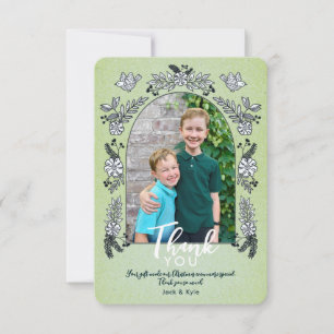 Carte De Remerciements Fleurs d'arche de photo fantaisiste de Noël