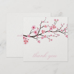CARTE DE REMERCIEMENTS : FLEURS DE CERISIER SAKURA