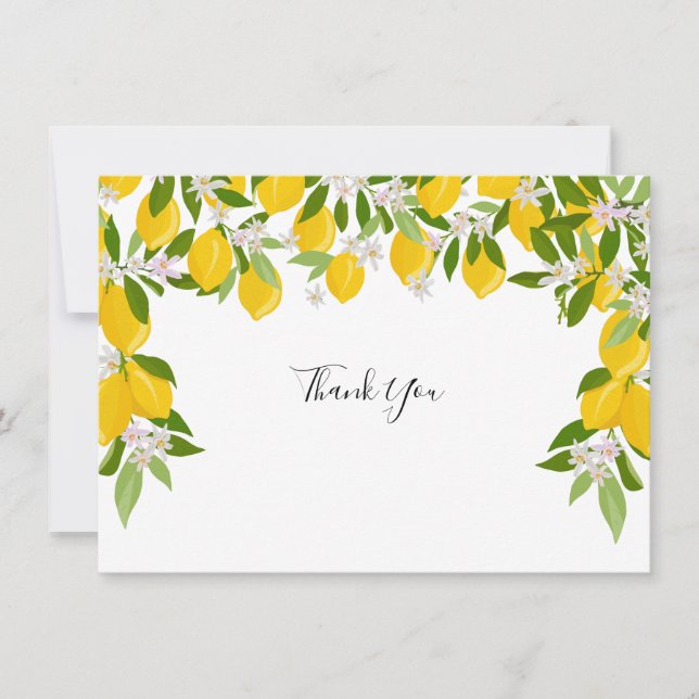 Carte De Remerciements Fleurs de citron verdure (Devant)