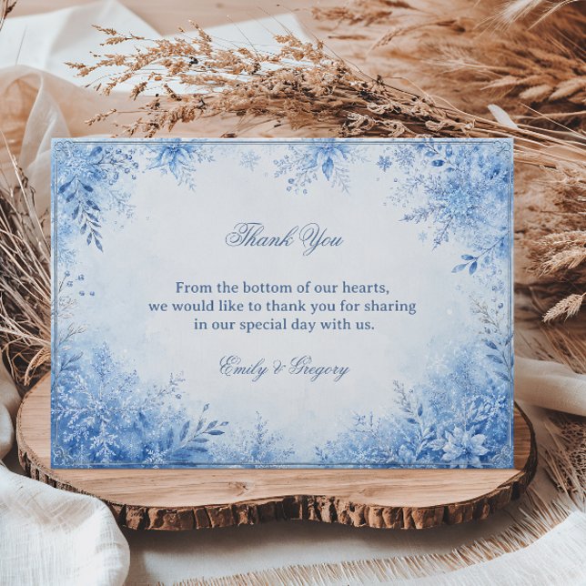 Carte De Remerciements Fleurs de cristal à travers l'hiver (Créateur téléchargé)