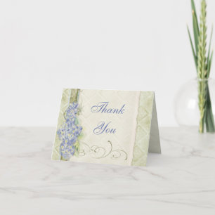 Carte De Remerciements Fleurs de Hortensia Bleu Floral Look Vintage Tourb